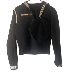 Vintage Men's Size 34 Navy‎ Miitary 1950's Hat & Coat